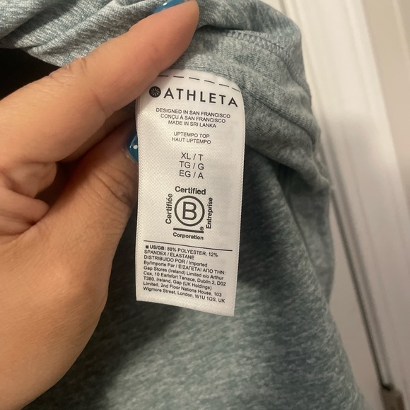 Athleta Uptempo Athletic Top Women’s XL Tall Gray Blue - Picture 4 of 5